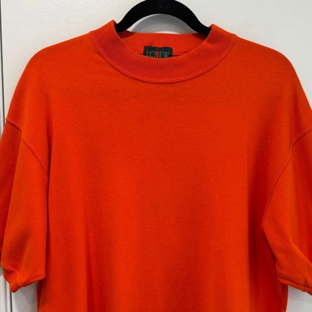 Vintage J. Crew Oarsman Orange Short‎ Sleeve 100% Cotton Mens Large
